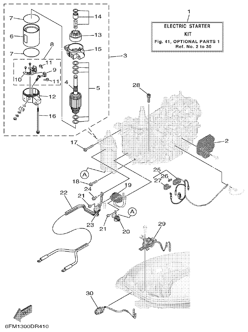 Yamaha F25G OPTIONAL PARTS 1 parts diagram